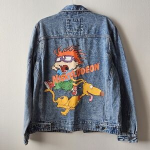 Large Members Only x Nickelodeon Rugrats Jean Jacket - Chuckie Finster and Spike